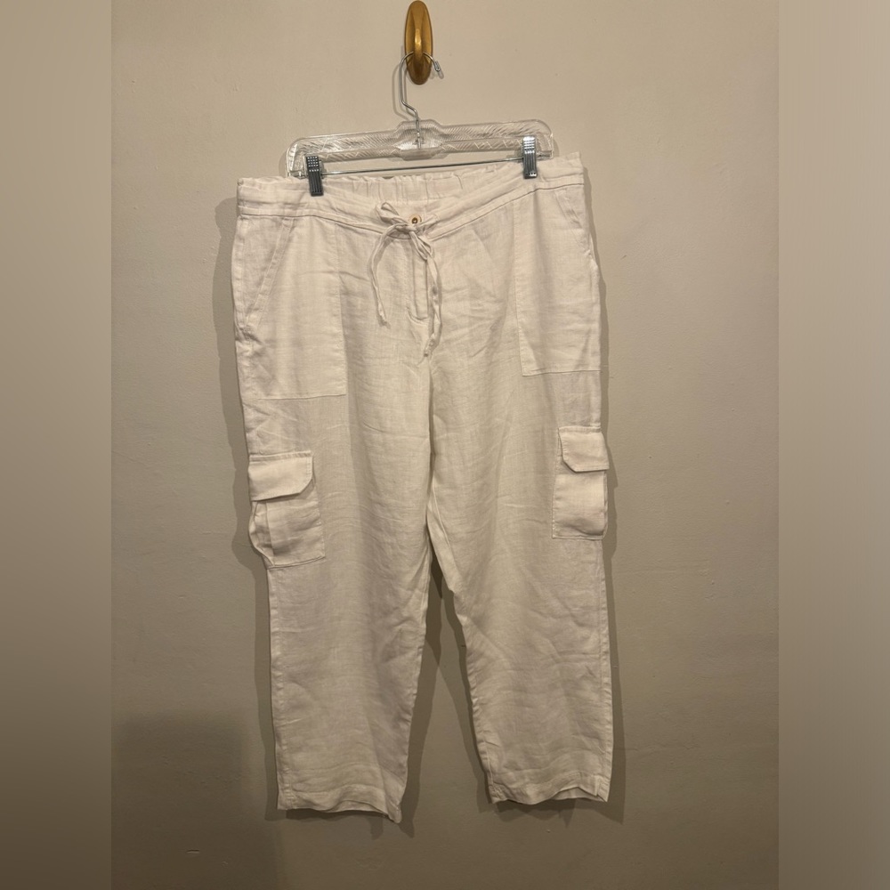Tommy Bahama 100% linen cropped pants